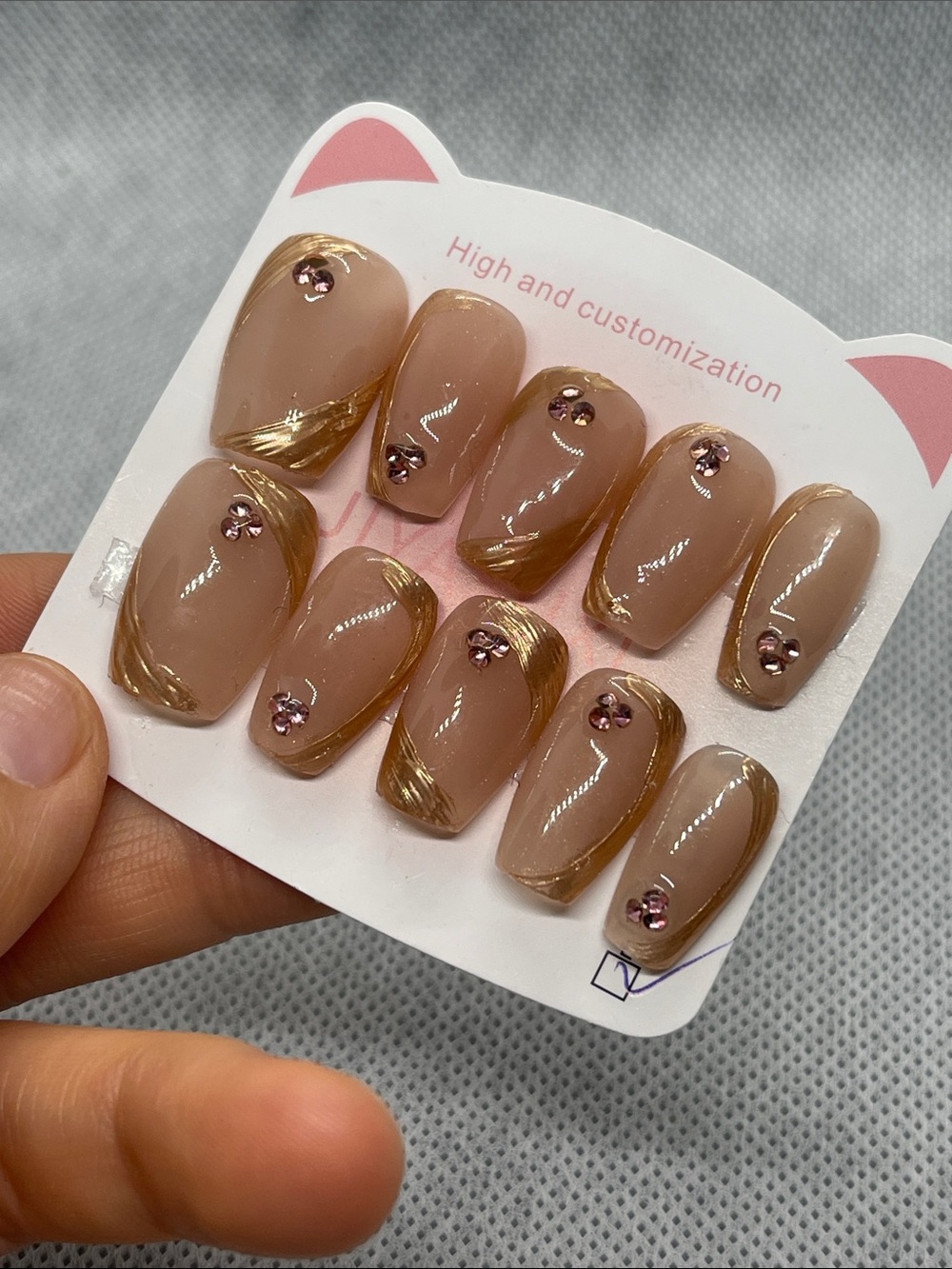 L size Press on  Nail Art Set